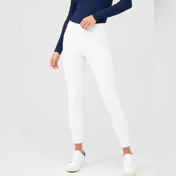 Spanx jean-ish ankle leggings medium denim looking pure white Size Small - Picture 1 of 13